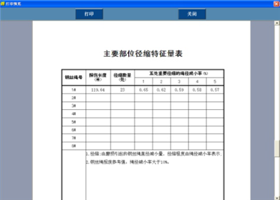 首存100检测报告主要部位径缩特征量表